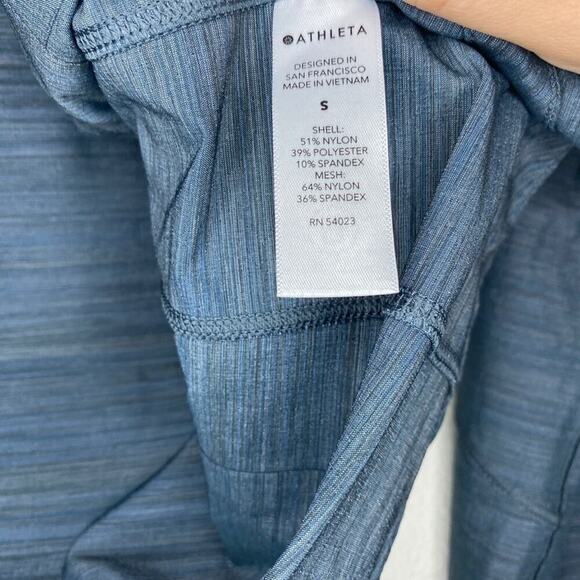 Athleta Racer Running Free Heather Blue Zip Up Windbreaker Jacket Lightweight - Picture 4 of 6